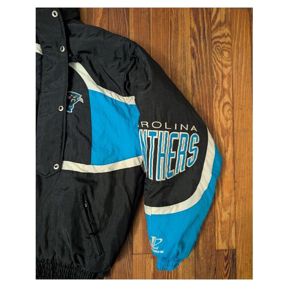 VTG Logo Athletic Carolina Panthers Blue Mens Medium Jacket - Picture 5 of 9